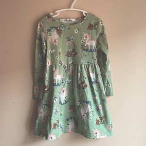 H&M Long sleeve cotton unicorn dress size 4-6